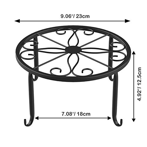 Lewondr Flower Stand, Iron Planter Rack with Cat Legs, for Houseplants, Gardening, and Plant Pots, 100lb Weight Capacity, Rattan Style, Suitable for I