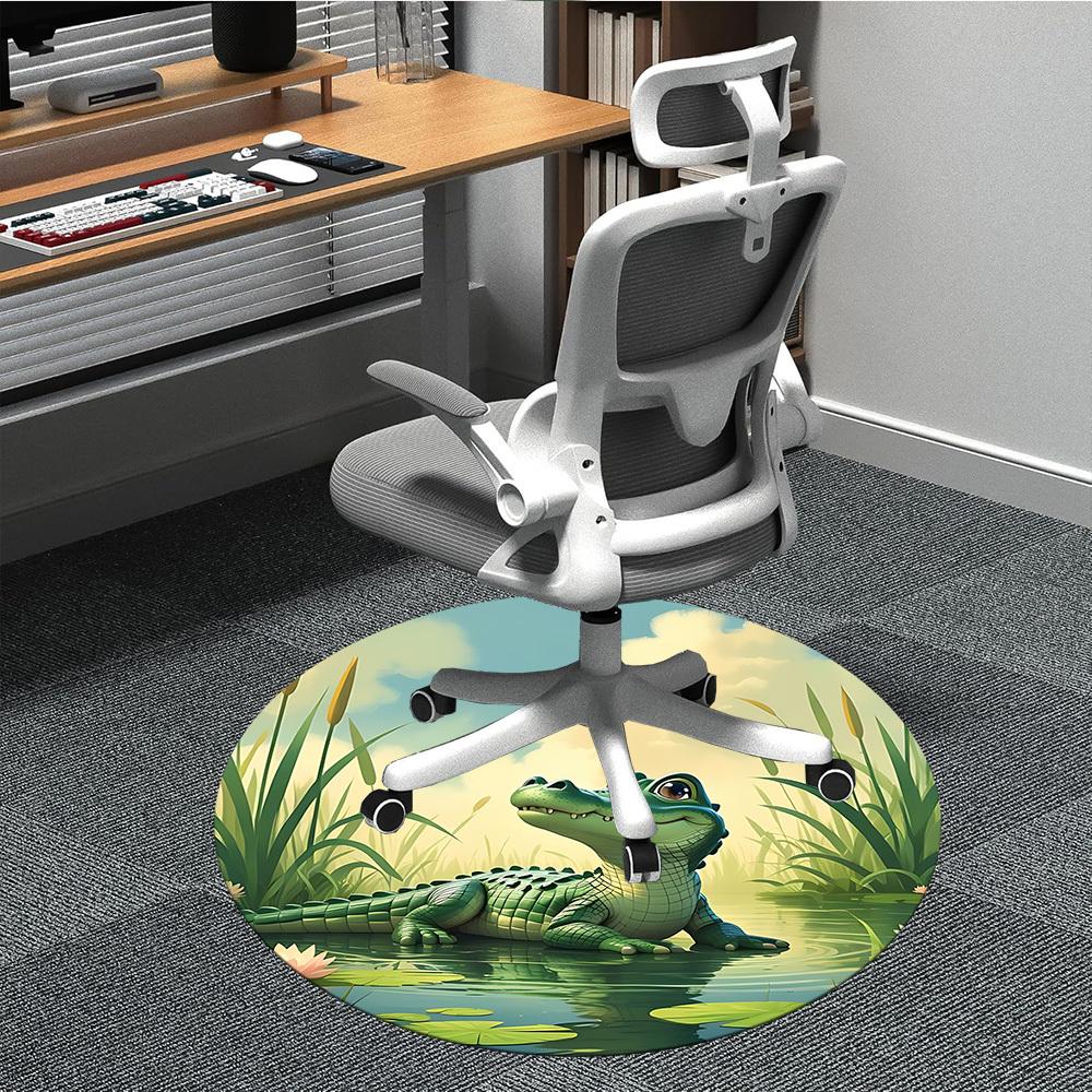

1pc Alligator Pond Chair Carpet for Office Machine Washable Rug for Office, Good Gift for Family or Friends yy251225180 80cm by 80cm