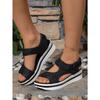 2025 Summer New Arrival Plus Size Chunky Sole Mule-Style Velcro Beach Sandals for Women - Casual Comfortable Women's