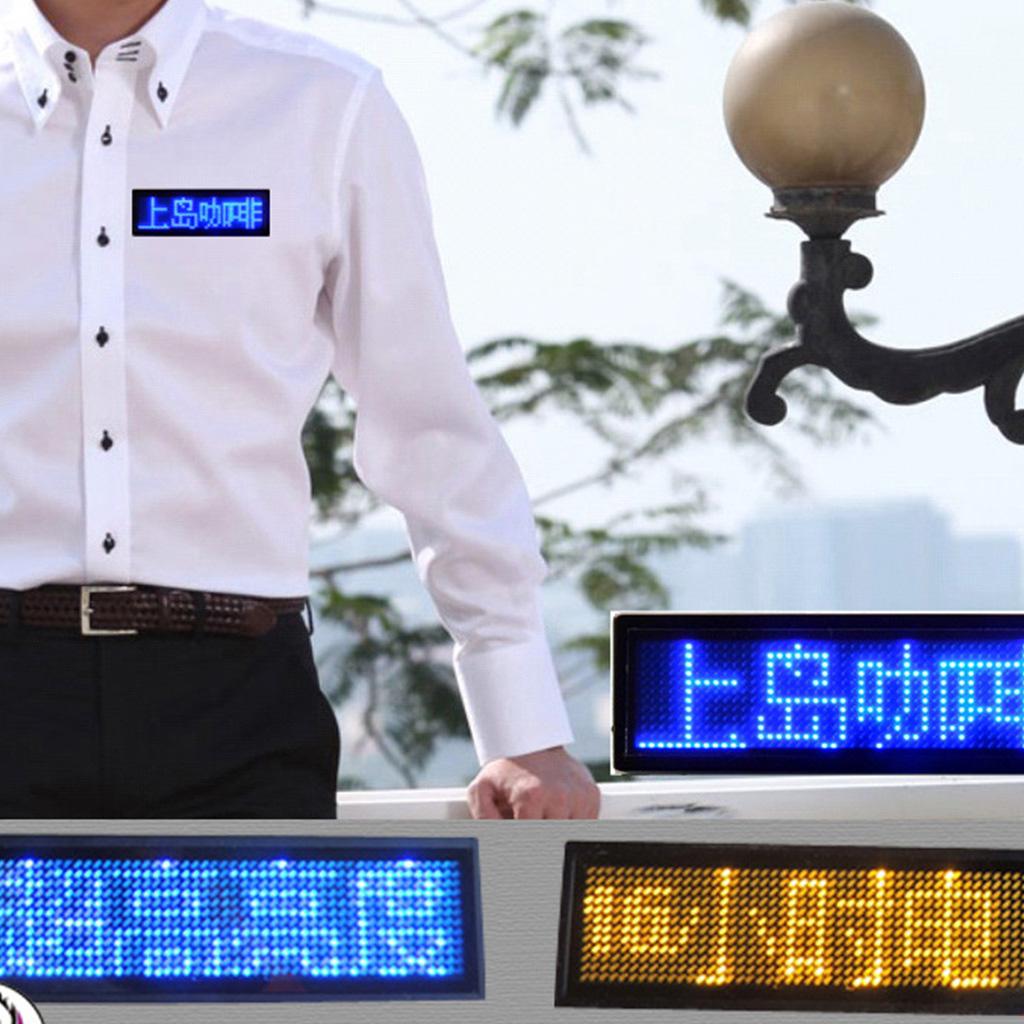 LED Name Tag for Business Rechargeable LED Card Screen for Bar Hotel Party Supermarket School and Restaurant 4 Colors