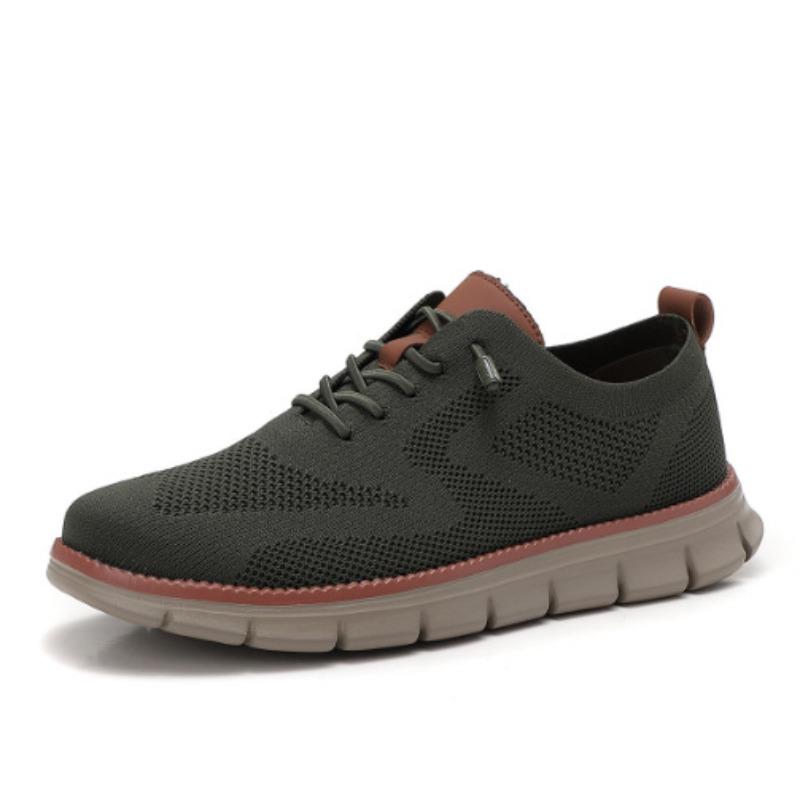 Popular Fashion and Lightweight Running Shoes Lace-up Sports and Leisure Men's Shoes Breathable Fly-woven Loafers Men's Large-size Men's Shoes
