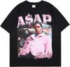 T-shirt da Uomo Hip Hop con Stampa Grafica in Cotone Moda Design Speciale Girocollo Rapper Manica Corta Top…