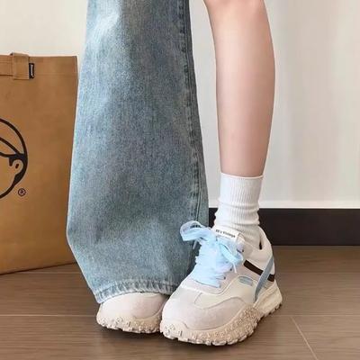 Inner Height Increase German Training Shoes Women's 2025 Spring Platform Small Ballet Style Retro Leather Casual Sports Forrest Gump Shoes