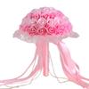 Crystal Lace Roses Bridesmaid Wedding Bouquet Bridal Artificial Silk Flowers 