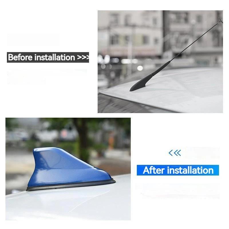 17cm Car Roof Shark Fin Antenna Cover Sticker Carbon Fiber Universal Auto Radio AM FM Antenna Signal Amplifier Car Accessories