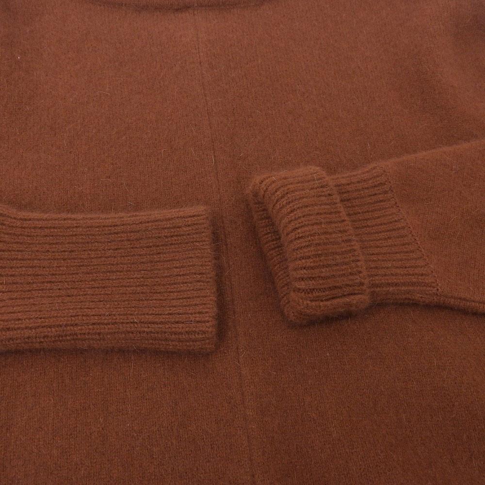 DES PRES DES PRÉS Wool Blue Fox Build Neck Pullover Top Women's Brown S Tops S BrownUsed