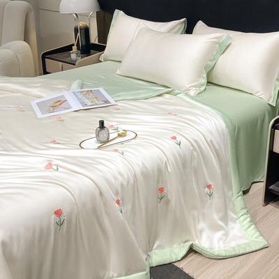 Lilang Washed Ice Silk Embroidered Summer Quilt Set