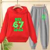 Children's Hooded Tracksuit and Pants for Autumn and Winter Featuring Fun Christmas Prints Casual Comfort, and A Stylish Number 67