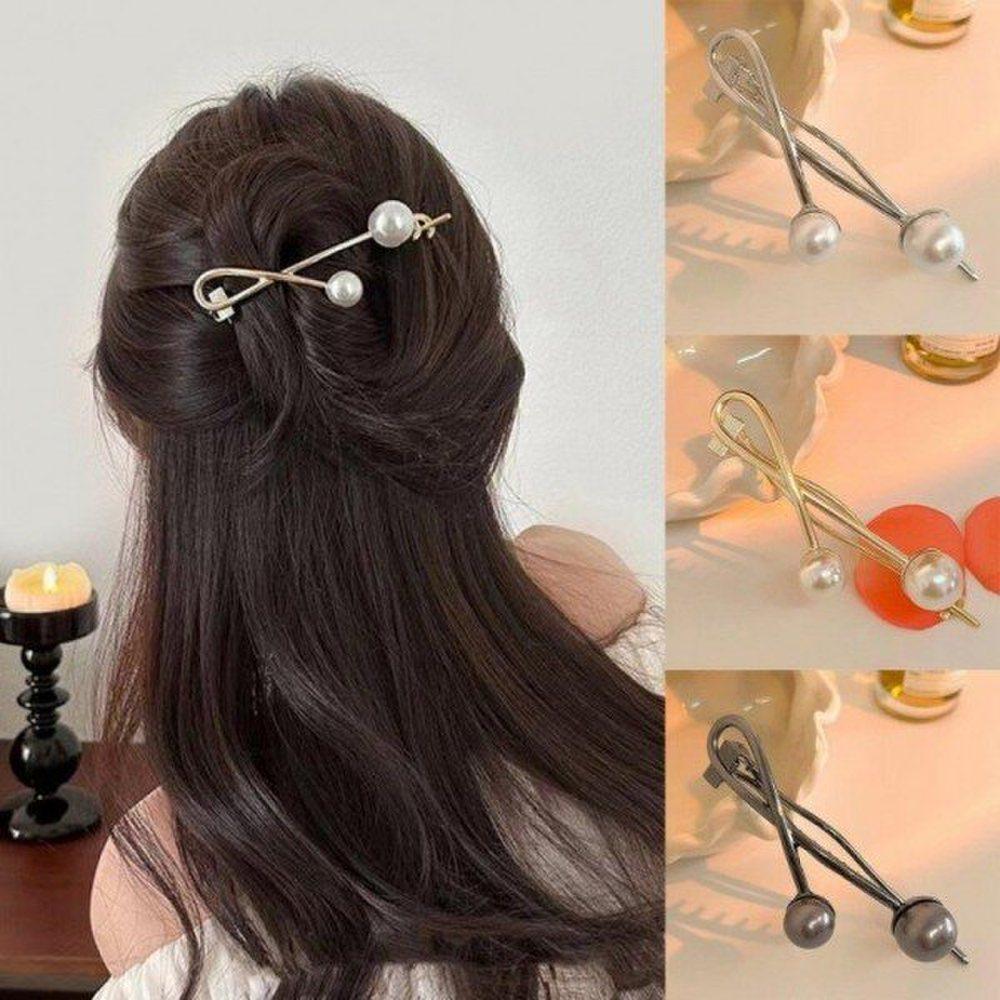 

Mno Women s Updo Half-up Point Accessory Pearl Hairpin Clip Simple Hairpin Clip Silver