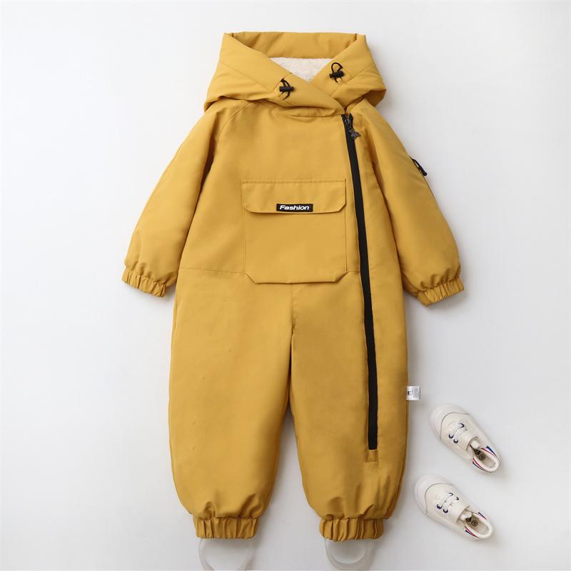Winter Baby Boys Ski Suit Fashion Boys Jumpsuit Warm Kids Clothes Waterproof Baby Jacket Hooded Girls Snowsuit 1-5Yrs