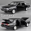 1:24 Santana Diecast Toys Models Alloy Police Cars 6 Doors Opened Sound Light Pull Back Vehices Collectibles Kids Festival Gifts