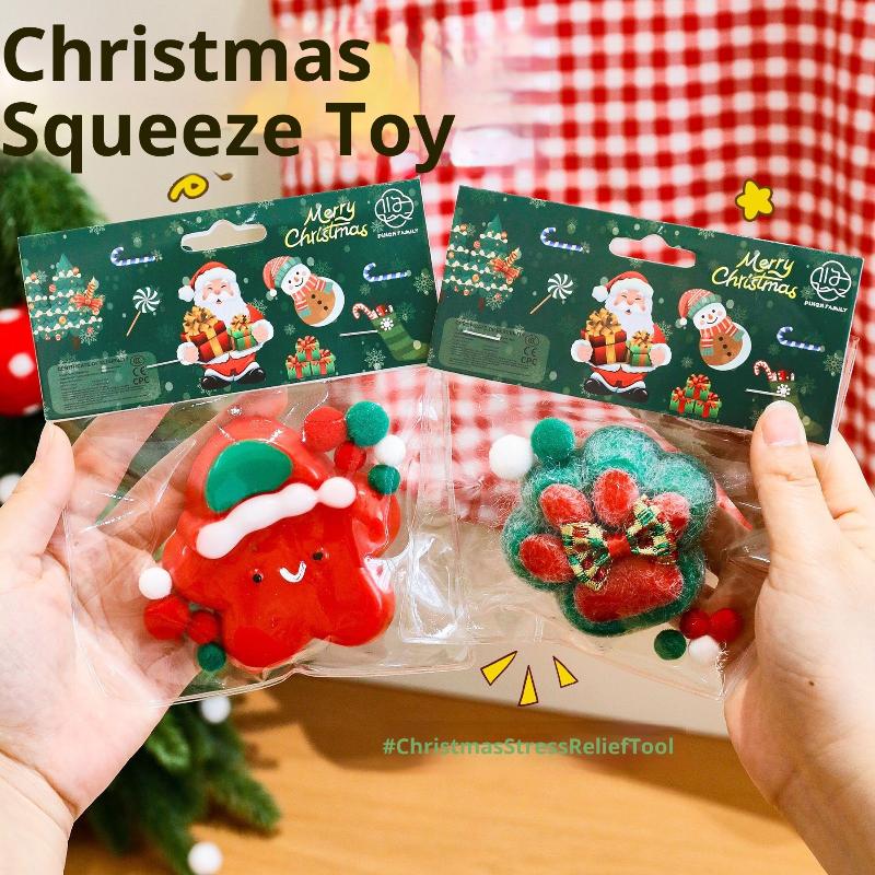 Cute Cartoon Christmas Theme Simulation Squeeze Toys Pinch Decompression Stress Toys Gifts