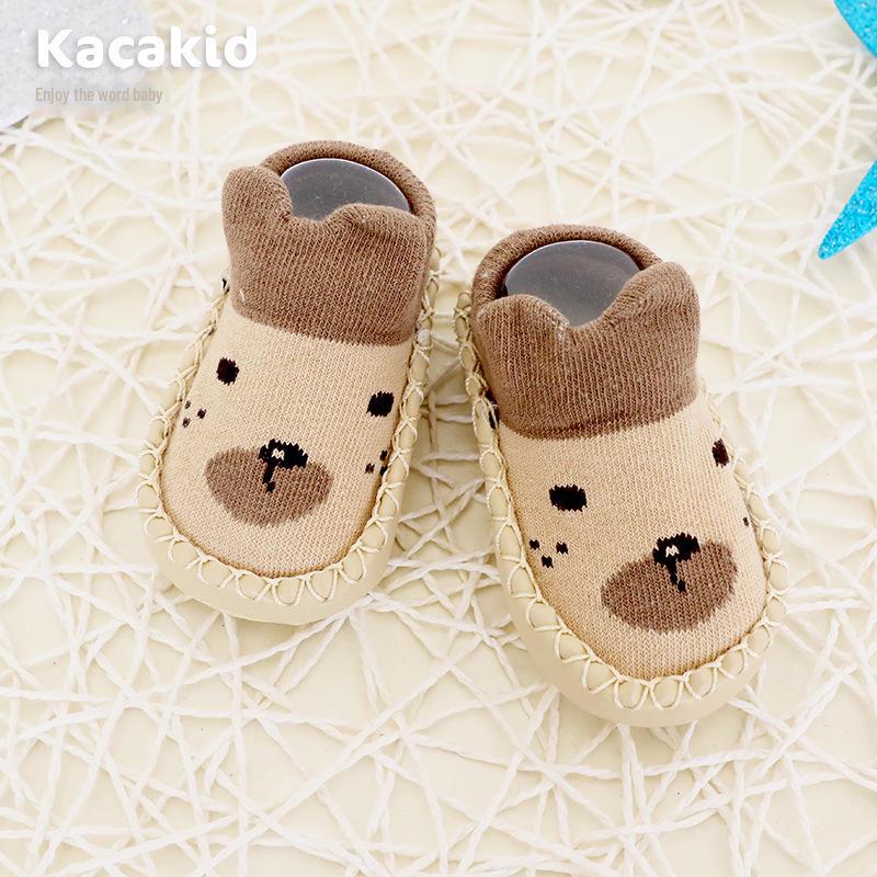 Autumn/Winter Cartoon Non-Slip Toddler Socks with Soft Leather Bottom