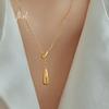 Exquisite Minimalist High-End Summer Teardrop Tassel Necklace - Clavicle Titanium Steel, Light Luxury, Fade-Resistant.
