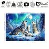 2D Northern Lights Wolves Background for Photoshoot, Video and Live Streaming