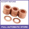 50pcs 12mm Inner Dia Copper Crush Flat Washers Car Sealing Gaskets Rings Seals