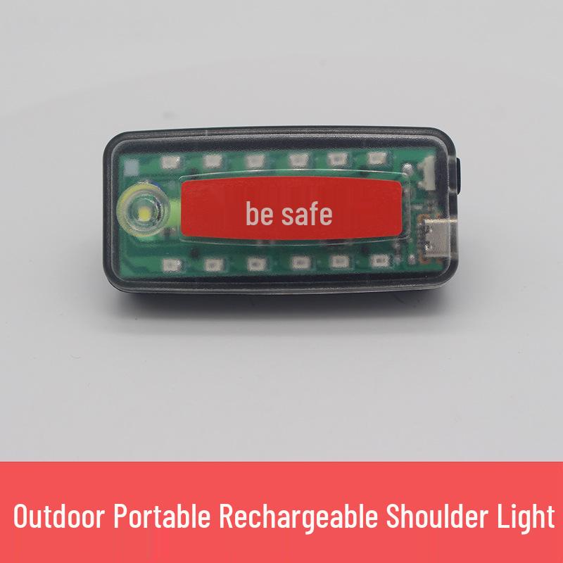 Multifunctional Rechargeable LED Shoulder Light - Red/Blue Strobe, Waterproof, Clip-On for Security and Night Patrol. Safety Notice