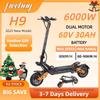 Patinete Elétrico FREEBOY H9 Motor Duplo 6000W 60V30AH Velocidade Máxima 80-90KM/H Autonomia Máxima 90KM Pneu de 11 Polegadas E-Scooter para Adultos