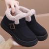 Women's Winter Velvet-Lined Non-Slip Boots - Short, Warm, Soft Sole, Fashionable Black Cotton Boots