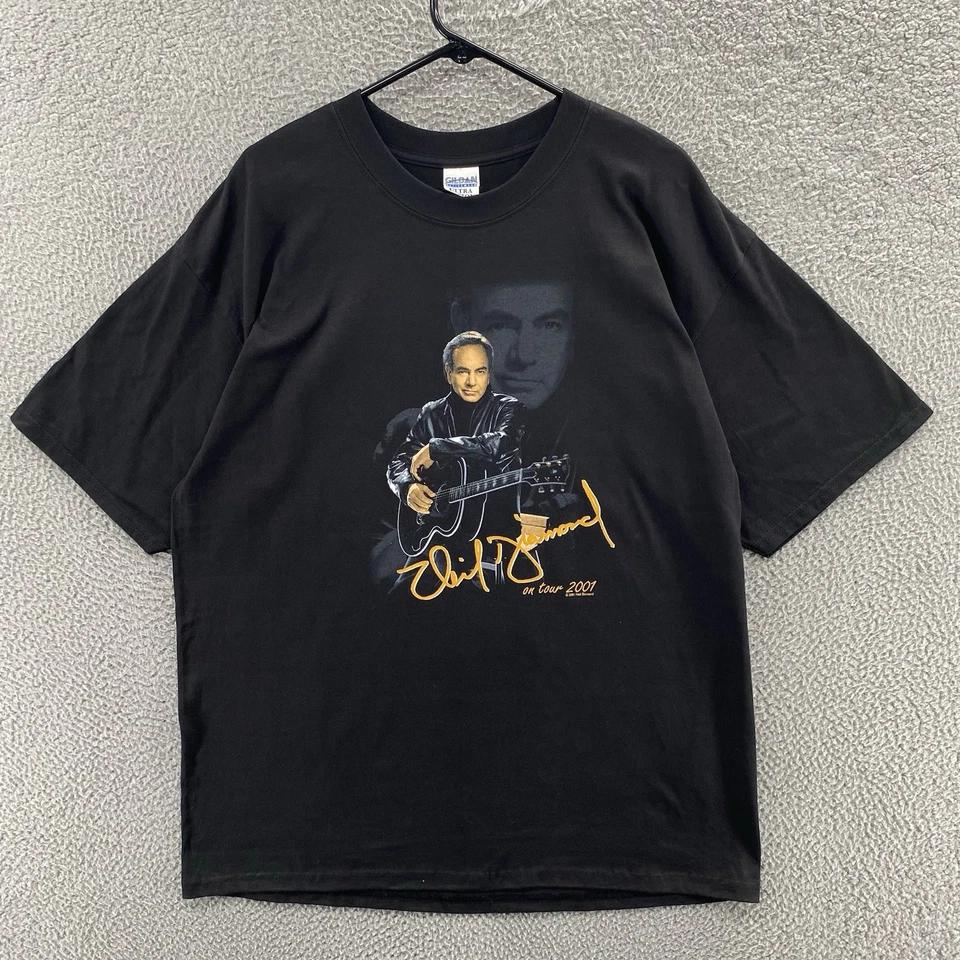 VINTAGE Neil Diamond T Shirt Men Extra Large Black Concert Tour 2001 Music Pop 3XL