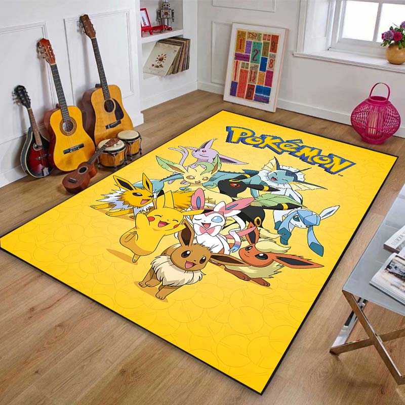 1PC P-Pokemon Eeveelution Pattern cartoon Carpets for Living Room Bedroom Bedside Floor Mat Area Rug Home Decor Luxury Gifts