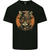 A Steampunk Cat With a Hat Glasses Kids T-shirt Boys Girls