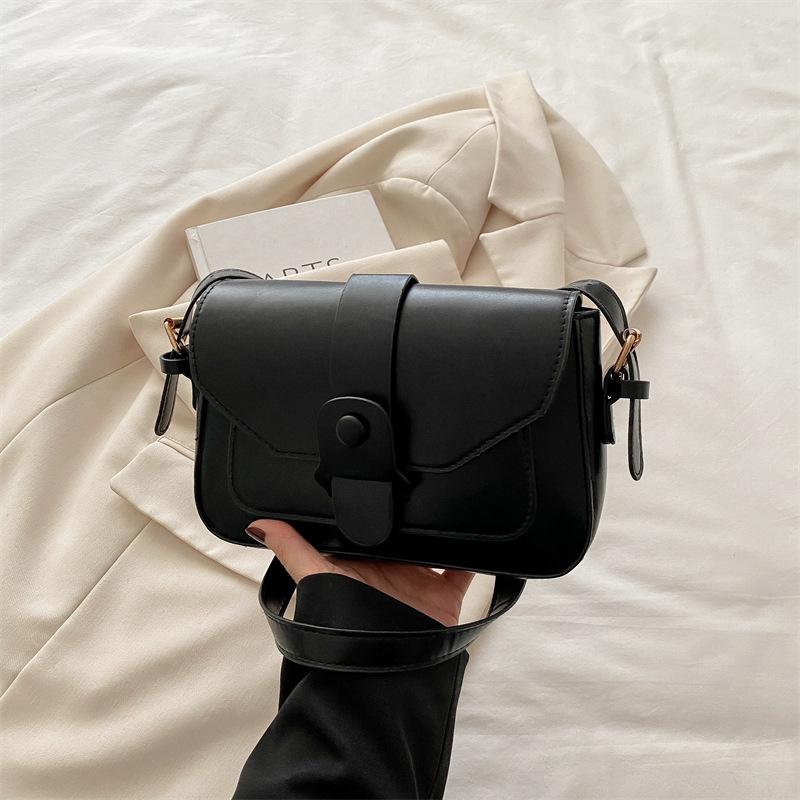 Solid Color Retro Bag Women's 2025 Super New Fashion Small Square Bag Foreign Style Shoulder Messenger Bag Casual Women's Bag