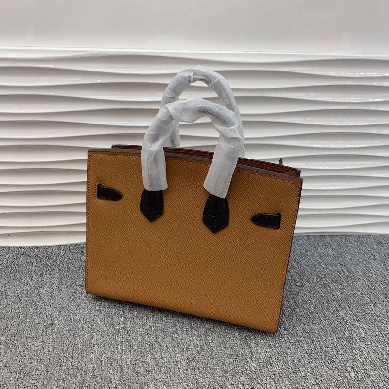 2026 Neues Palmenmuster mit Krokodilleder-Kombinationsfarbe Kleines Haus Platin-Tasche Mode Handtasche Schrägband Damen