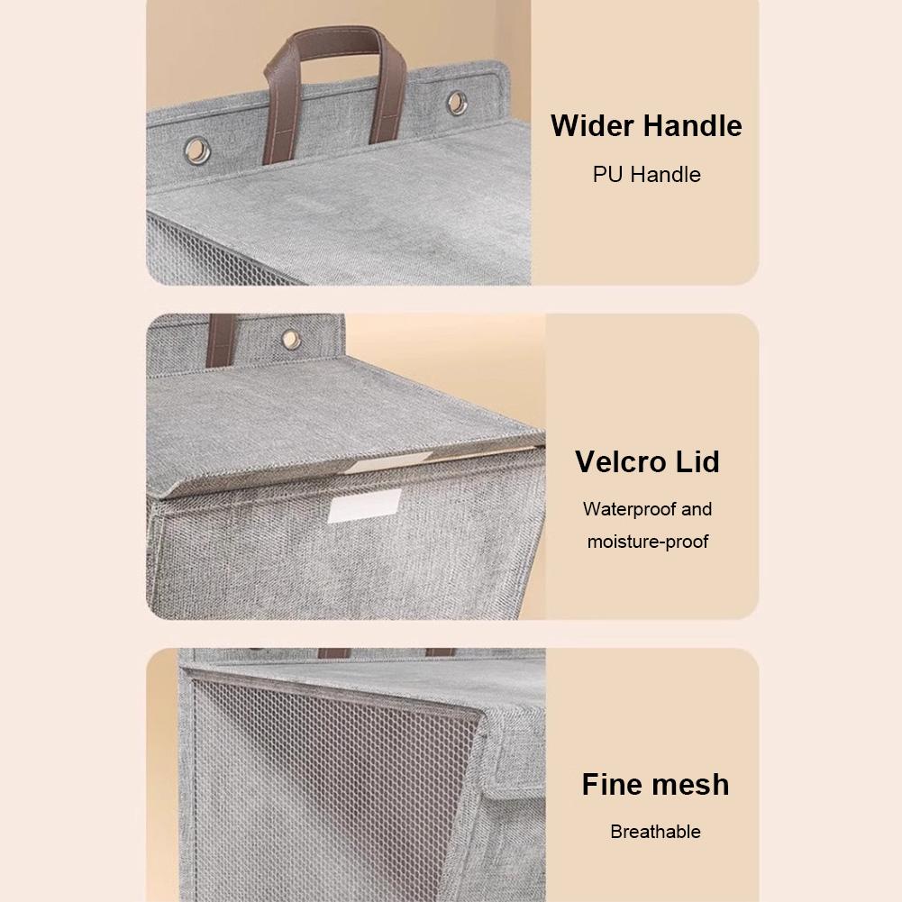 Portable Laundry Basket with Lid and Handle Heavy Duty Hanging Closet Hamper Mesh for Laundry Room Bedroom Bathroom College Dorm
