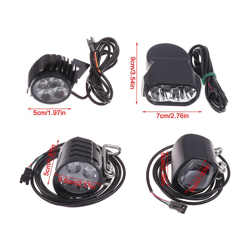 36-72V Electric Bicycle Light With Horn 12W LED Electric Scooter LED Front Light Waterproof Cycling Headlight For E-Bike