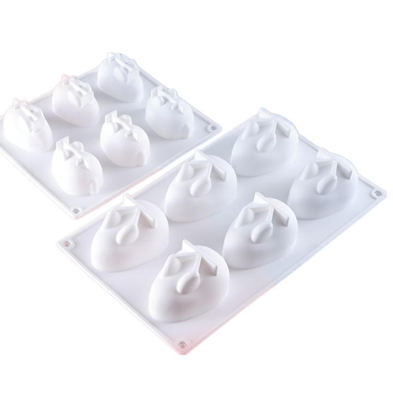 6-dutinková silikonová forma zajíček pro 3D dort, pěnu, pudink a želé