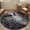 Saxophone Music Notes Print Round Carpet Art Watercolor Style Living Room Decor Rug Modern Home Decor Non-slip Floor Mat