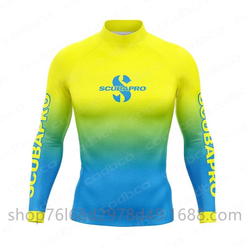 Mens UV Protection Rash Guard Long Sleeve Wetsuit Top Snorkeling Diving Surfing Water Sports Quick Dry Neoprene