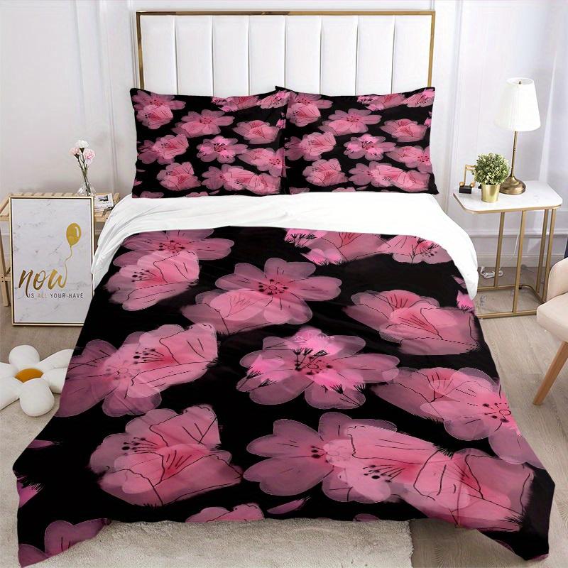 3pcs Cherry Blossom Pattern Bedding Set, Breathable And Soft, Suitable for All Seasons Machine Washable, Suitable for Bedroom Decoration,yy250822152