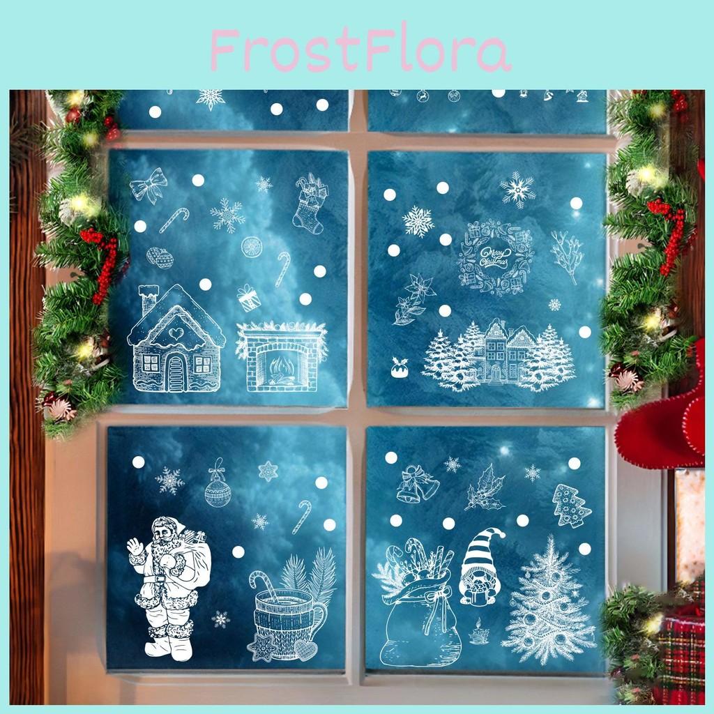 Window Decals Xmas Pvc Snowflake Santa Static Stickers For Christmas Decor Home