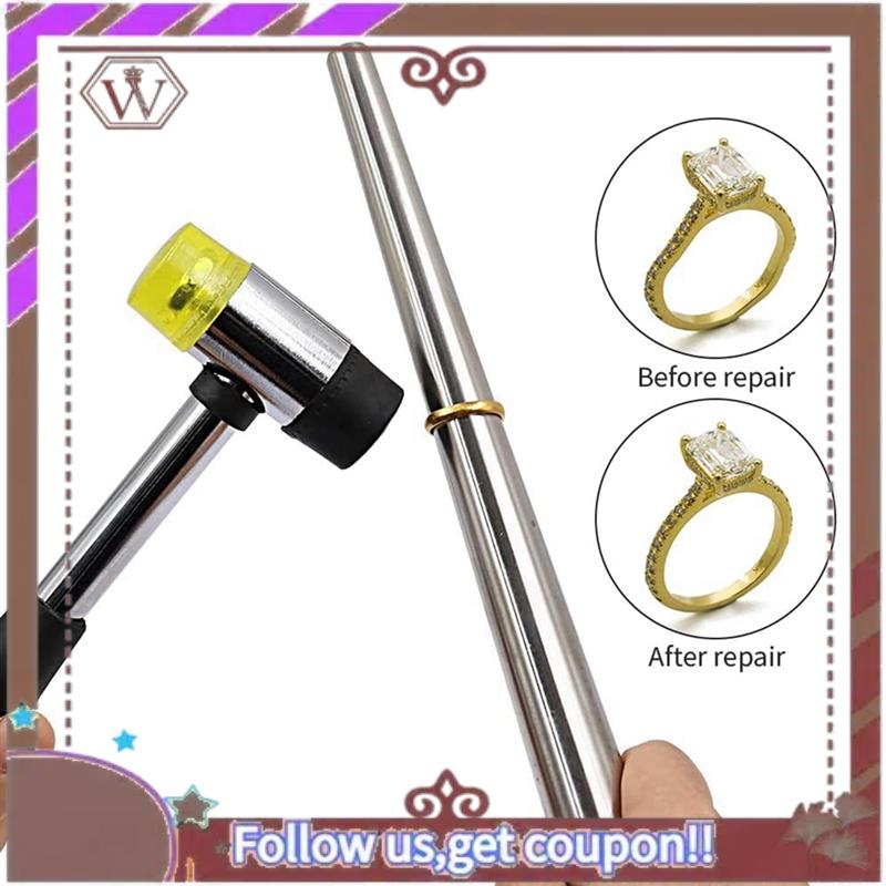 (New)-Ring Size Tool, Metal Mandrel Measuring Rod Ring Mandrel Aluminum With Finger Sizing Steel Ring