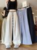 Solid Color Ice Silk Wide-leg Pants Women's Summer 1116 New Fashion Versatile Thin Texture Straight Casual Pants Children