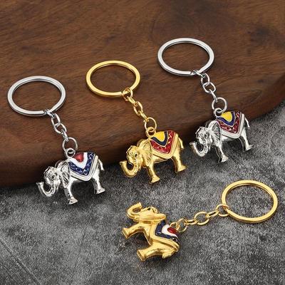 Vintage Elephant Keychain Creative Cute Animal Bag Car Key Ring For Men Women Gift
