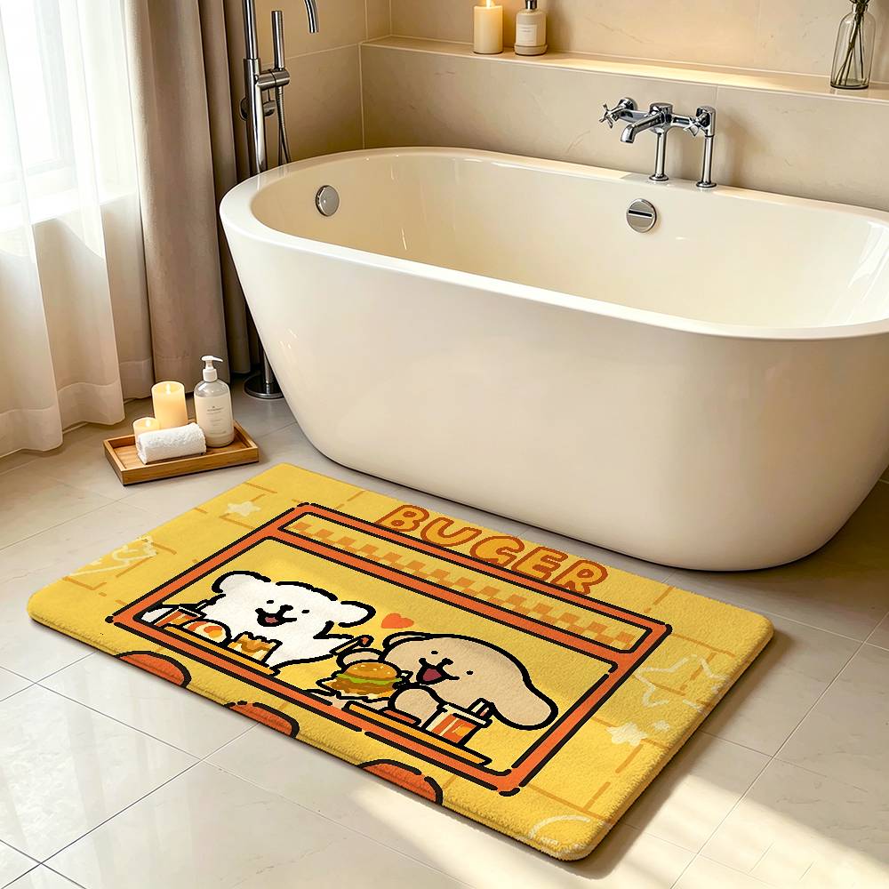 Cartoon M-Maltese Carpet Bathroom Anti-slip Mat Door Mat Home Decoration Mat Entrance Door Mat Scratch-resistant Door Mat