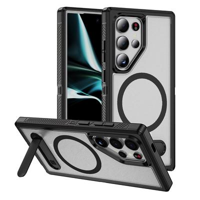 S24 Ultra 5G Magnetische Hülle, Passend für MagSafe, Sturzschutz, Schlanke Passform für Samsung Galaxy S25 Ultra Hülle Eingebauter Ständer