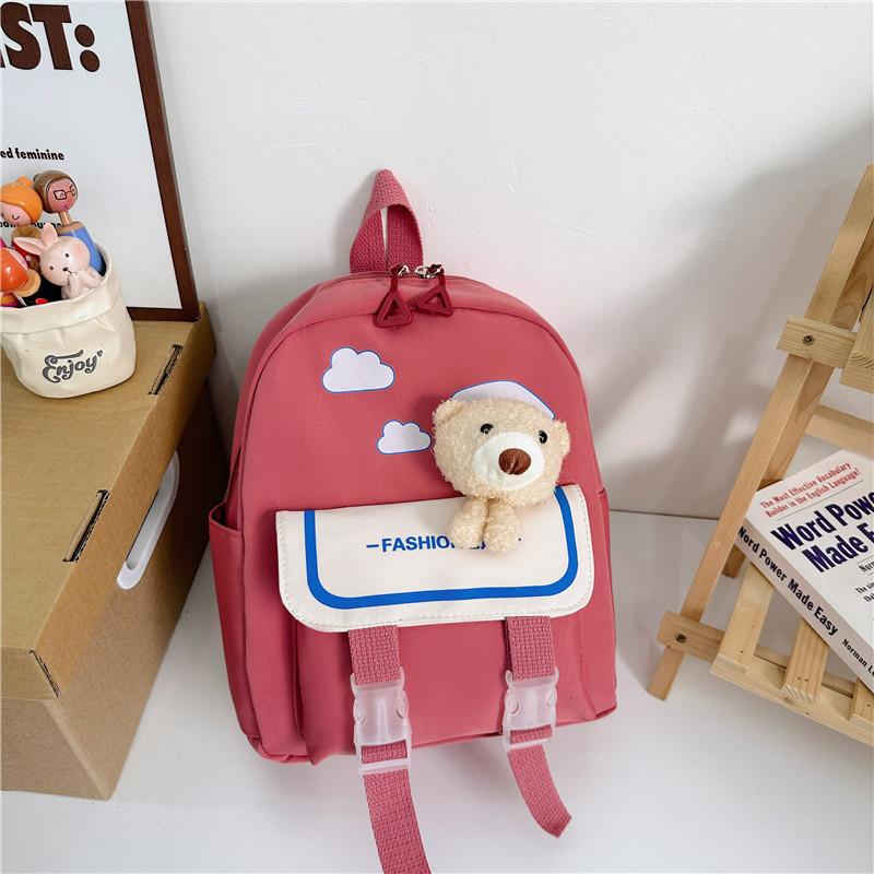 Cute Nylon Animal Backpack For Kids Colorful Bear Design Perfect For Preschool