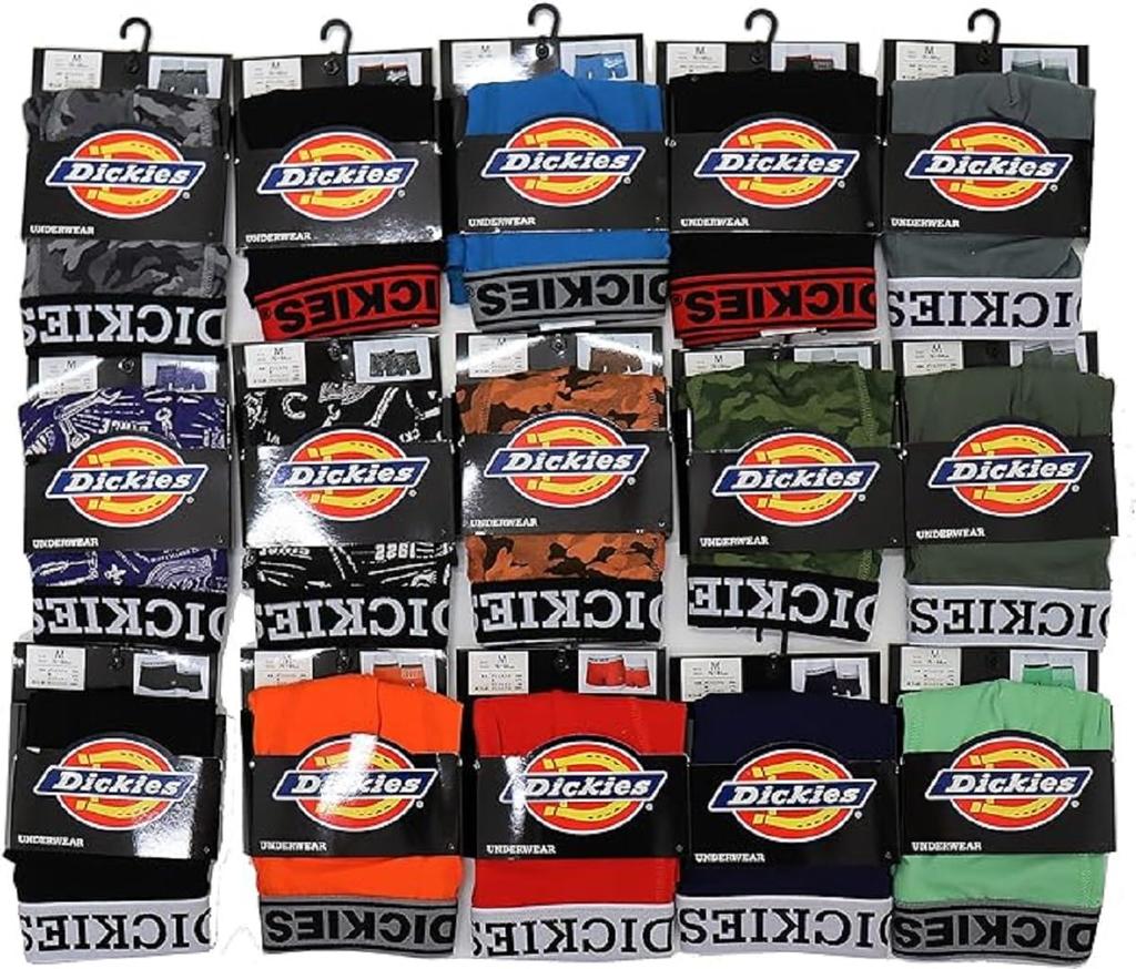 Dickies Molded Boxer Color and Pattern Lucky Bag Briefs, 3-Piece Set, Selection, (3 Pieces, Large)