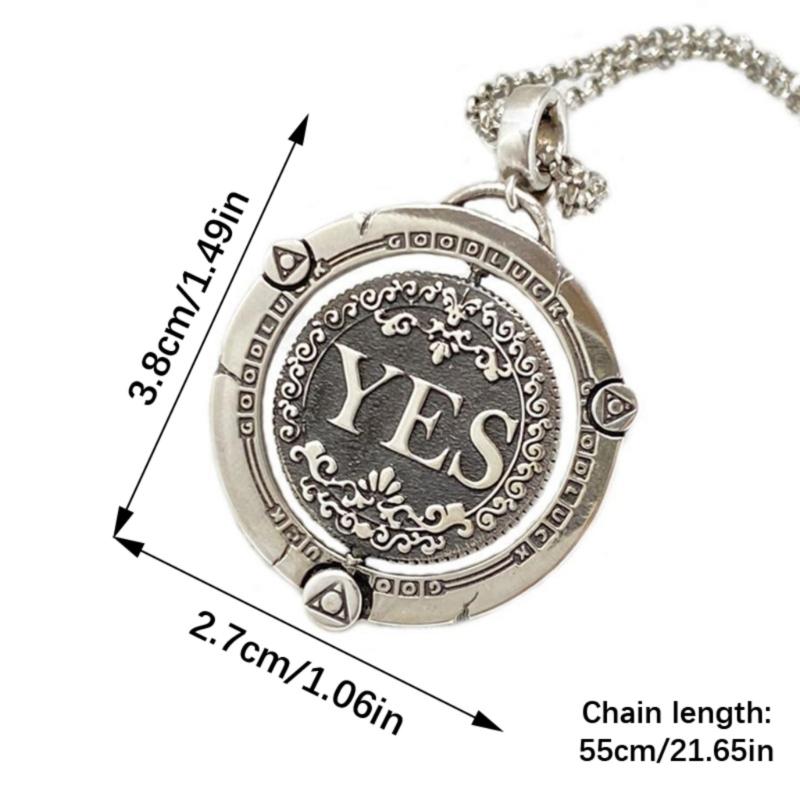 Rotating Decision Coin Necklace Vintage Copper Jewelry Adjustable Clavicle Chain Accessory For Men And Women