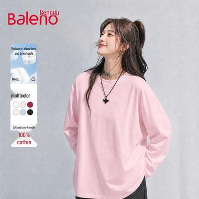 Baleno Women's 2026 Autumn Loose Fit Round Neck Basic Long Sleeve T-Shirt
