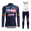 Herren Fahrradtrikot Trägerhose Set Langarm Schnelltrocknend Atmungsaktiv Performance Wear Rennrad Fahren
