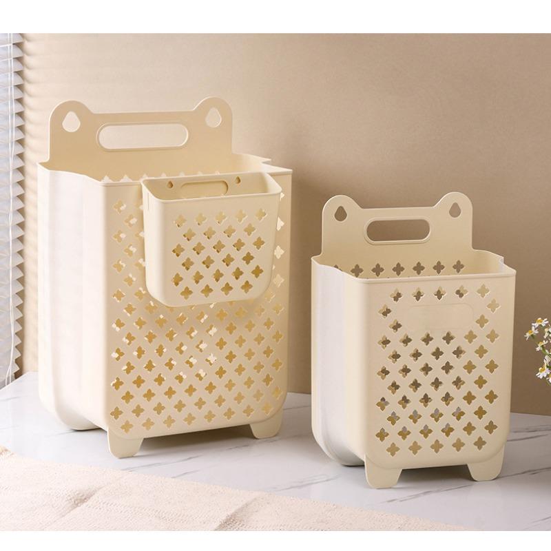 Foldable, Hollow, Breathable, Wall-mountable, No-drill Household Laundry Basket