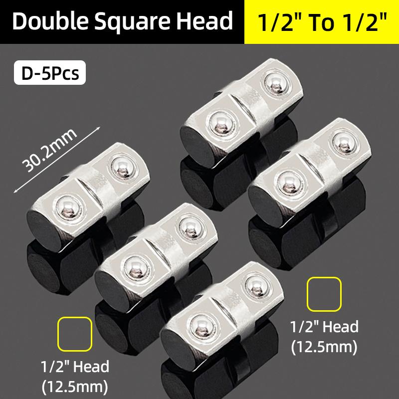 Double Square Head Socket Adapter Converter Reducer Set 1/4 3/8 1/2 Impact Drive Ratchet Wrench Socket Adaptor Repair Hand Tool