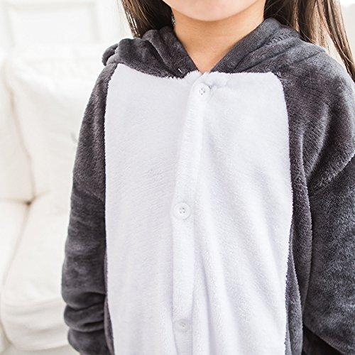 dorawithme Wolf Kigurumi Pajamas for Kids, Animal Cosplay Costume for Halloween and Christmas, Unisex (110cm)
