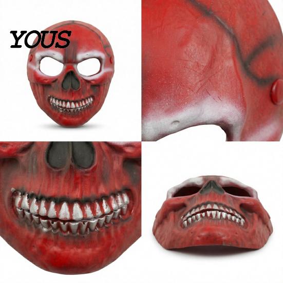 Breathable Foam Scary Mask Halloween Blood Skull Mask, Adjustable Elastic Strap Party Lightweight Comfortable Horror PU for Cosplay Decoration
