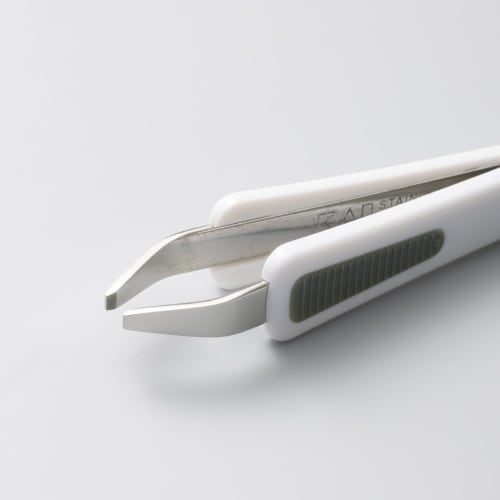 Kai KAI PC handle tweezers flat tip white for tweezers anti-slip included KF1017